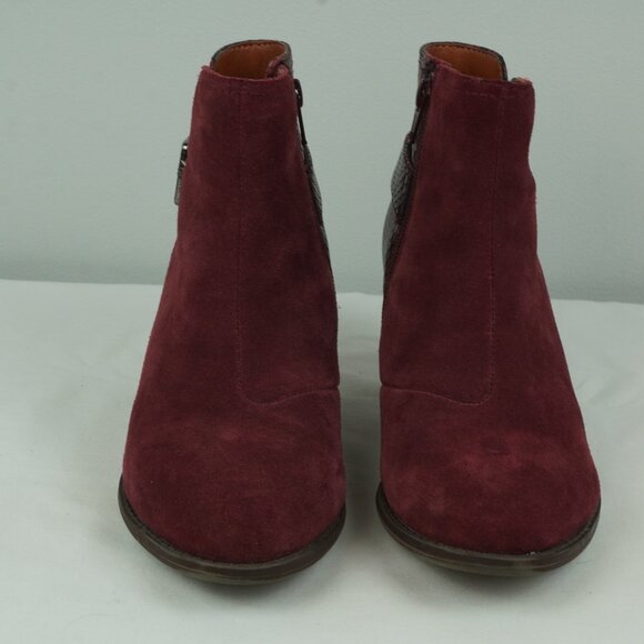 Vionic Naomi Snake Red Snakeskin Zip Up Ankle Boot Size 6.5 Wide - Picture 5 of 6